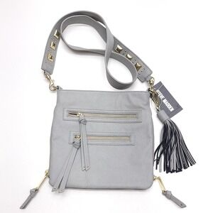 NWT‎ STEVE MADDEN BCARA Crossbody Studded Purse Bag Gray NEW